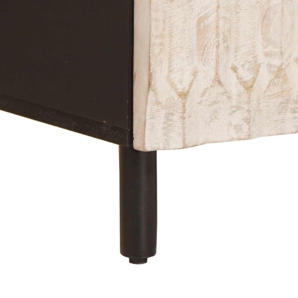 ТВ шкаф с чекмедже Финал на бяло измиване 100 x 33,5 x 46 см