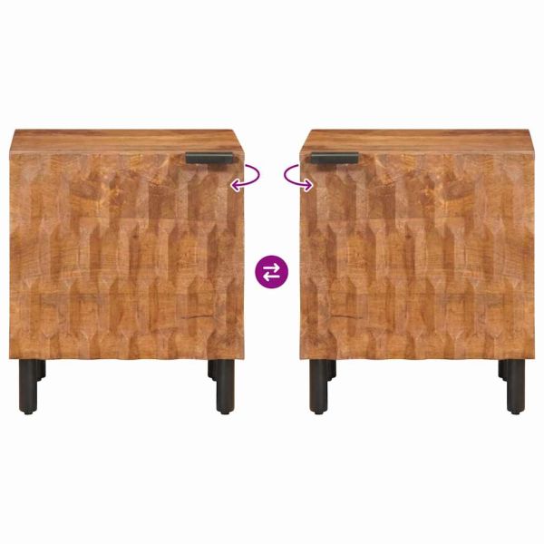 Нощен шкаф Кафяво 40 x 33,5 x 46 см Солидно мангово дърво