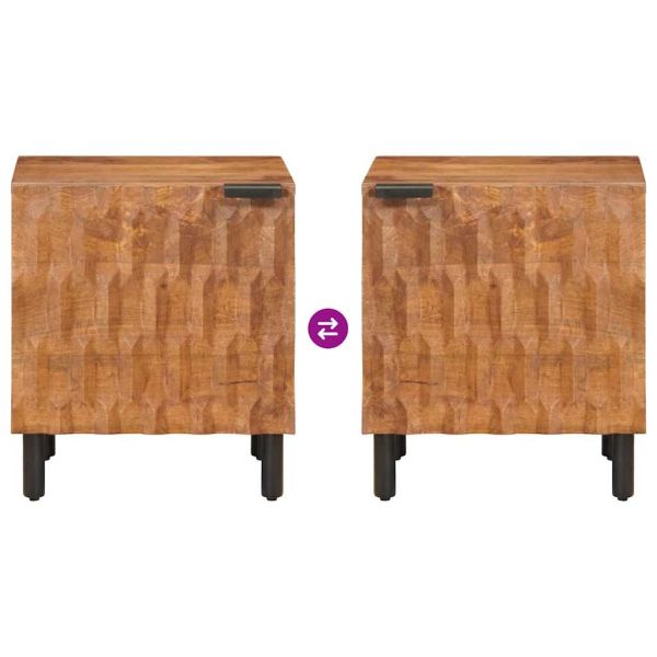Нощен шкаф 2 pcs Кафяво 40 x 33,5 x 46 см Солидно мангово дърво