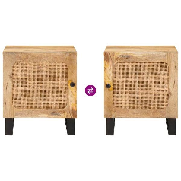 Нощен шкаф 2 pcs Естествен 40 x 33,5 x 46 см