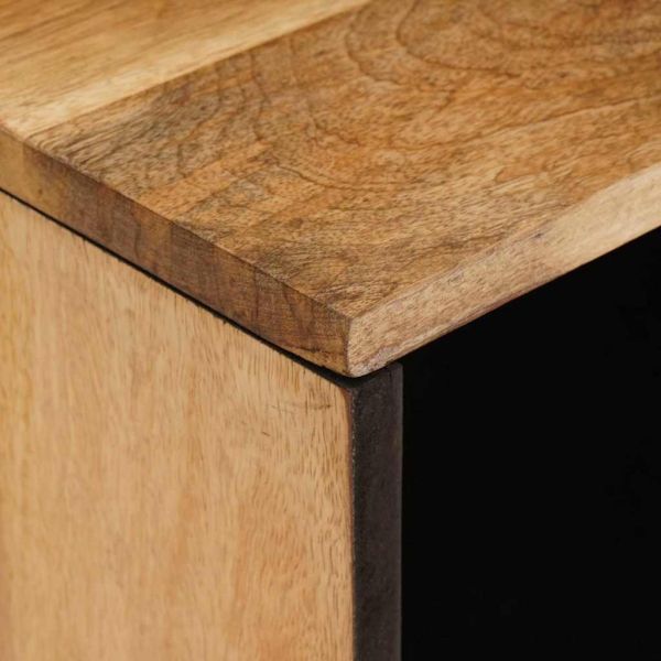 ТВ шкаф с врата Кафяво 80 x 31,5 x 46 см Солидно мангово дърво