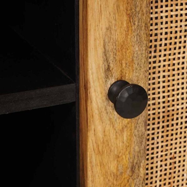 ТВ шкаф с врата Кафяво 80 x 31,5 x 46 см Солидно мангово дърво