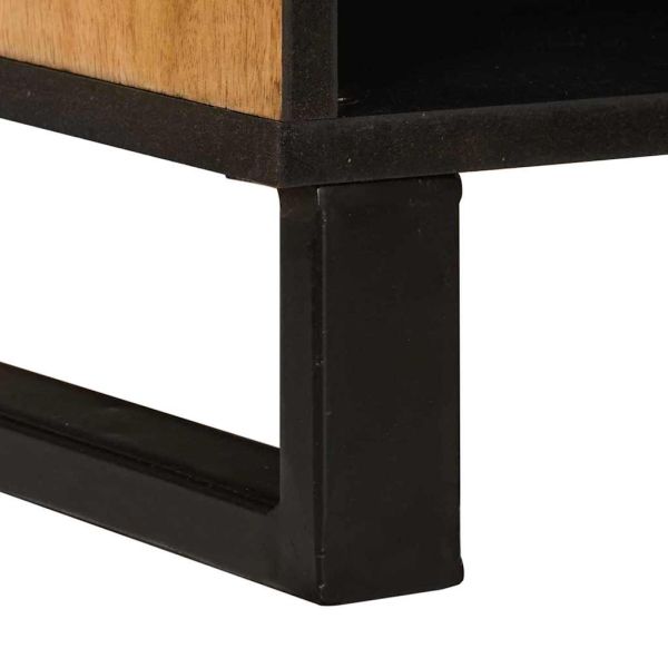 ТВ шкаф с рафт Кафяво 100 x 33,5 x 46 см Солидно мангово дърво