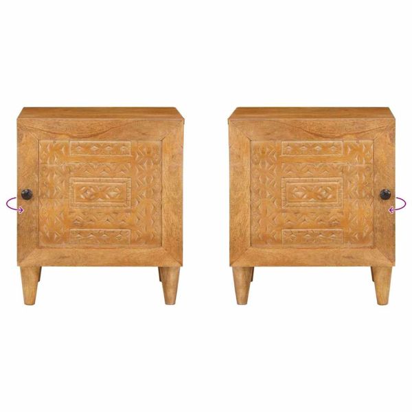 Нощен шкаф 2 pcs Светло кафяво 40 x 33 x 46 см