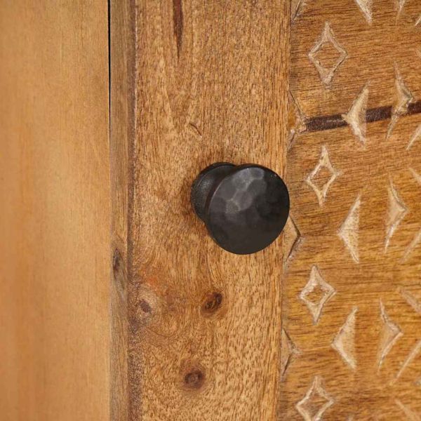 Висок шкаф Светлокафяво 40 x 33 x 110 см мангово дърво масив