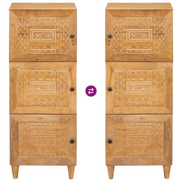 Висок шкаф Светлокафяво 40 x 33 x 110 см мангово дърво масив