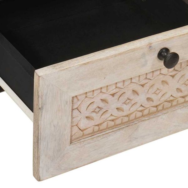 Нощен шкаф с чекмедже 2 pcs Бежово 40 x 33 x 46 см