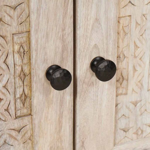 Нощен шкаф Бежово 50 x 33 x 60 см Масивна акациева дървесина