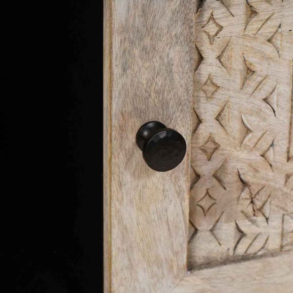 Масичка за кафе с рафт с врата Бежово Размер 100 x 54 x 40 см