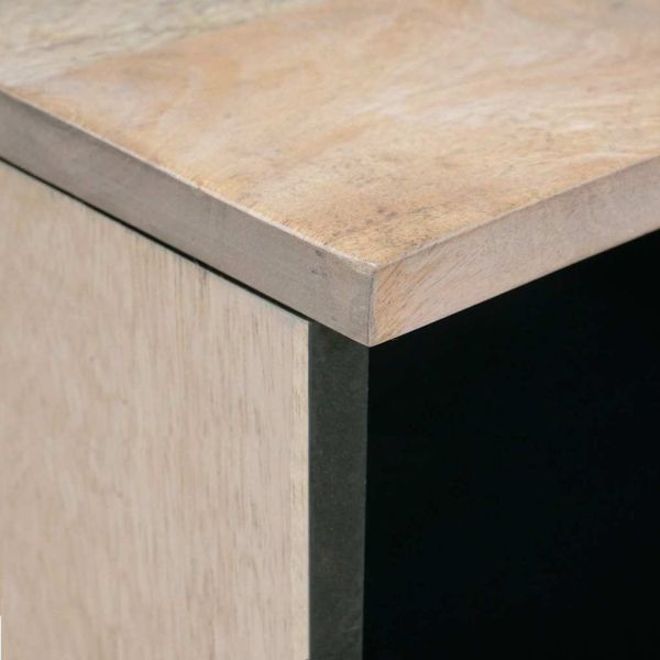 Масичка за кафе Бяло 80 x 54 x 40 см Масивна акациева дървесина