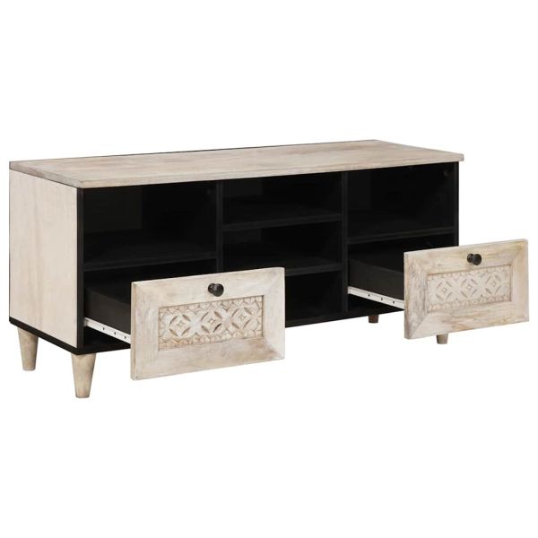 ТВ Единици с чекмедже Бяло 100 x 33 x 46 см Инженерно дърво