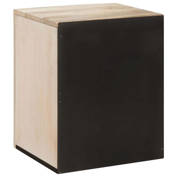 Шкаф за баня с врата Бяло 38 x 33 x 48 см Инженерно дърво