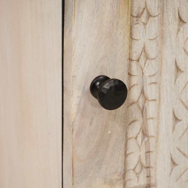 Шкаф за баня с врата Бяло 38 x 33 x 48 см Инженерно дърво