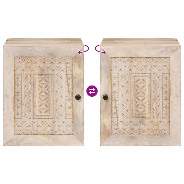 Шкаф за баня с врата Бяло 38 x 33 x 48 см Инженерно дърво