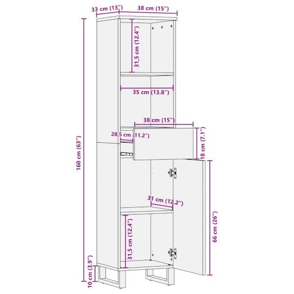 Шкаф за баня Едноцветен