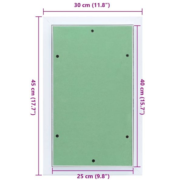 Ревизионен отвор Бяло 30 x 45 см Алуминий и гипсокартон