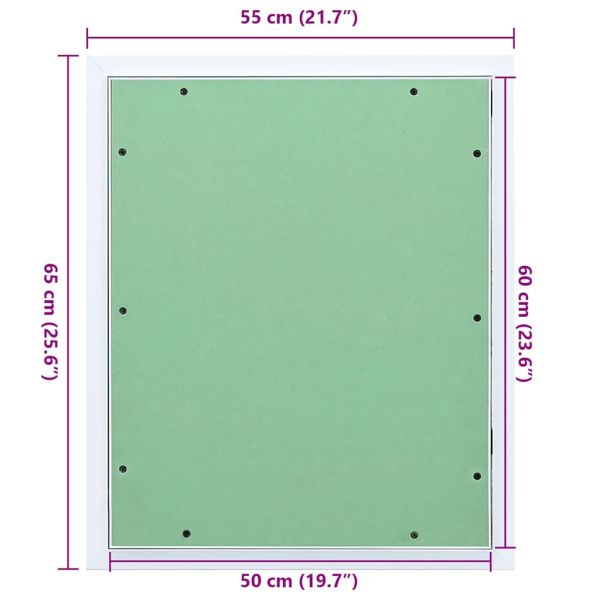 Ревизионен отвор Бяло 55 x 65 см Алуминий и гипсокартон