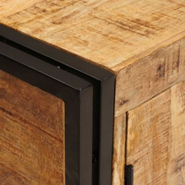 Шкаф за мивка за баня Масивна дървесина от манго и желязо