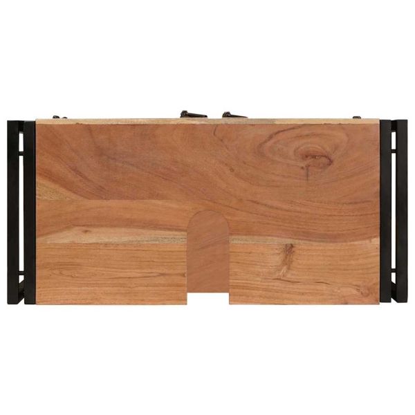 Шкаф за мивка за баня Масивна акациева дървесина и железо