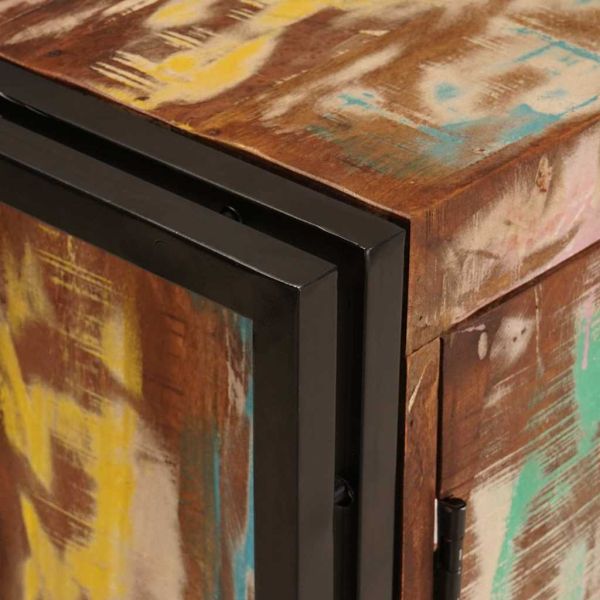 Шкаф за мивка за баня Масивна регенерирана дървесина и желязо