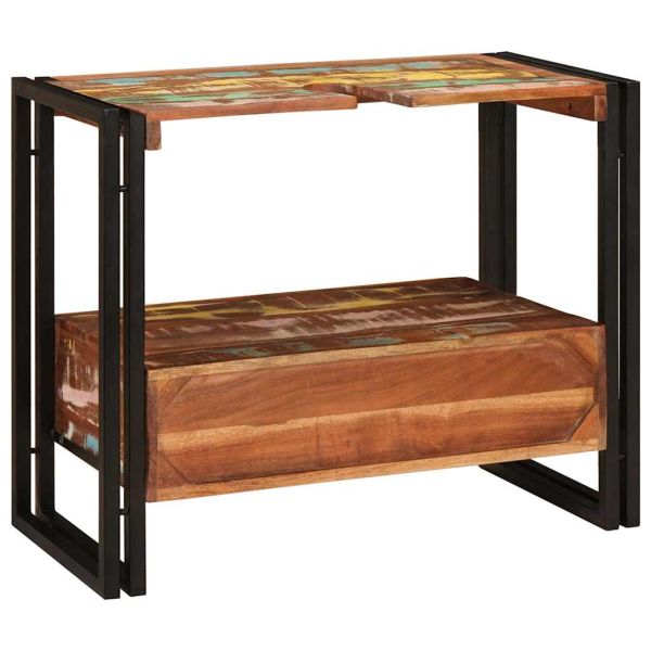 Шкаф за мивка за баня Масивна регенерирана дървесина и желязо