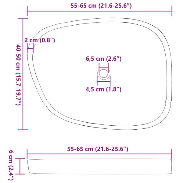 Басейн Сив (55-65) x (40-50) x 6 см Речно камък