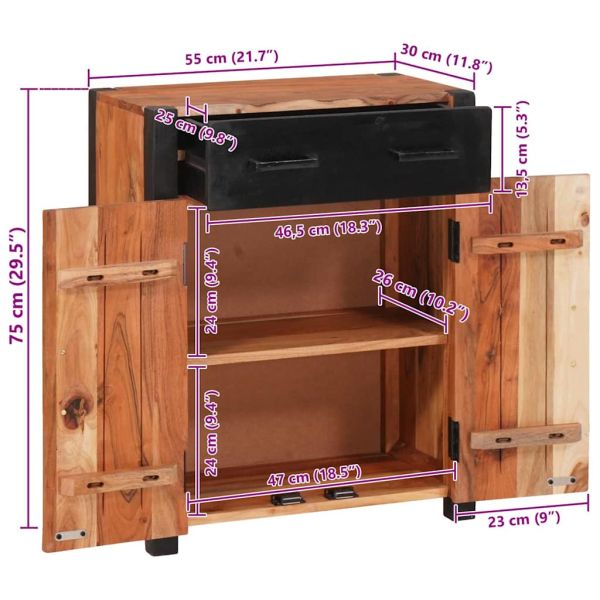 Бюфети и странични шкафове с чекмедже Кафяво 55 x 30 x 75 см