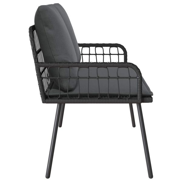 Градинска пейка с възглавница Сив 114 x 64 x 78 см Метал