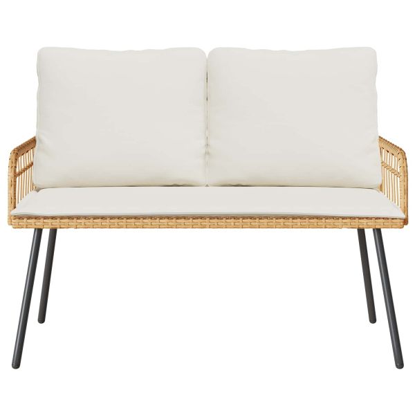 Градинска пейка с възглавница Кафяво 114 x 64 x 78 см Метал