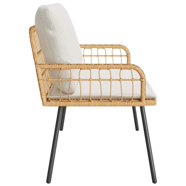 Градинска пейка с възглавница Кафяво 114 x 64 x 78 см Метал