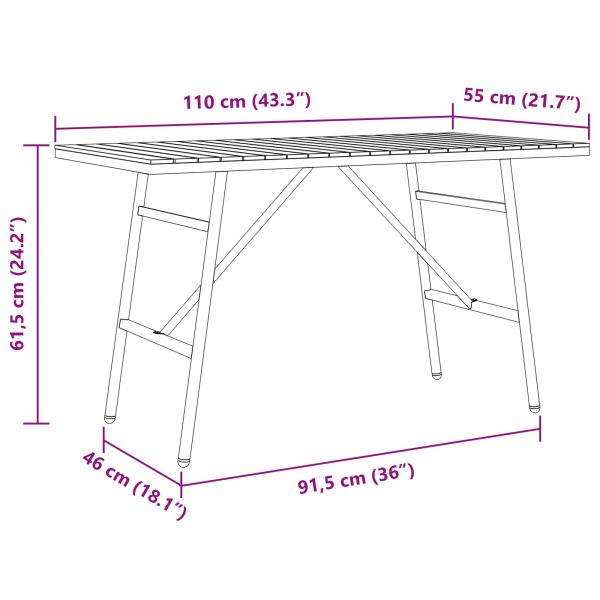 Трапезна маса Кафяво 110 x 55 x 62 см
