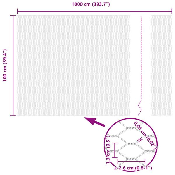 Шестоъгълна ограда Сребрист 1 x 10 m Поцинкована стомана