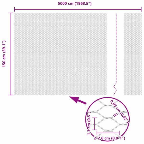 Шестоъгълна ограда Сребрист 1,5 x 50 m Поцинкована стомана