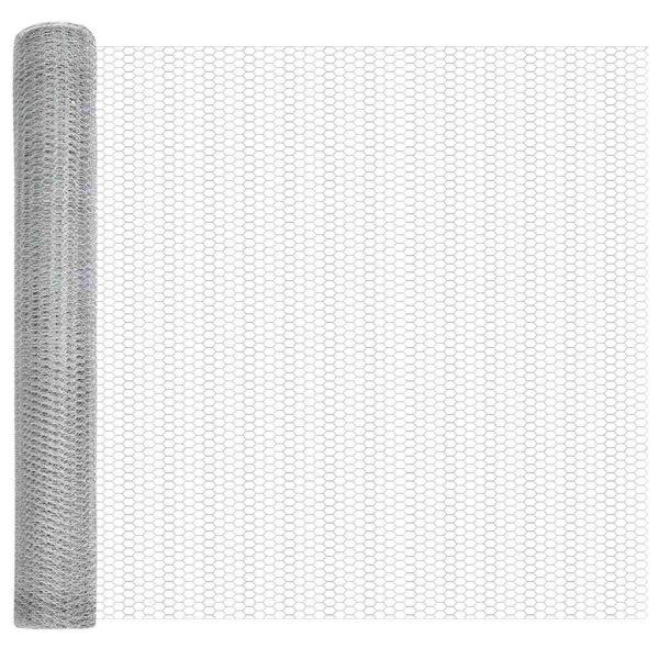 Шестоъгълна ограда Сребрист 1,2 x 100 m Поцинкована стомана