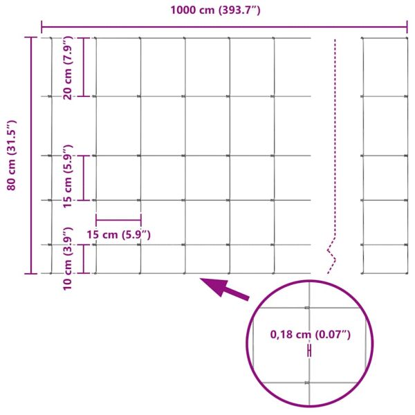 Ограда за пасища Сив 0.8 x 10 m Стомана
