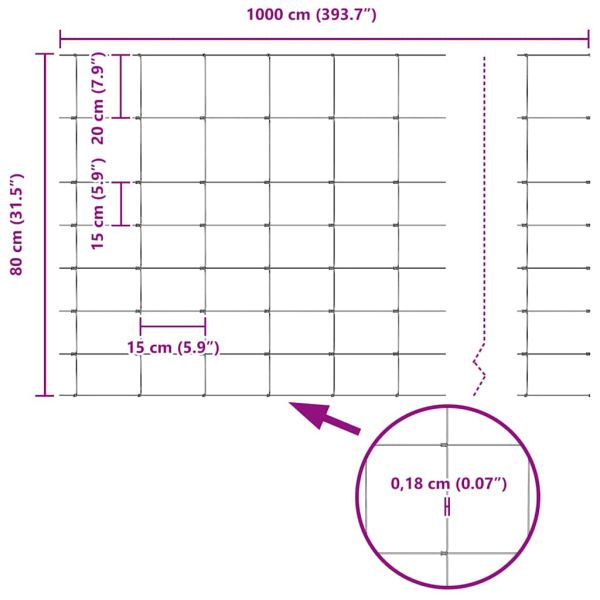 Ограда за пасища Сив 0.8 x 10 m Стомана