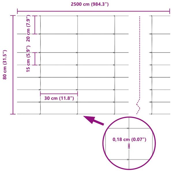 Ограда за пасища Сребрист 25 x 0,8 m Поцинкована стомана