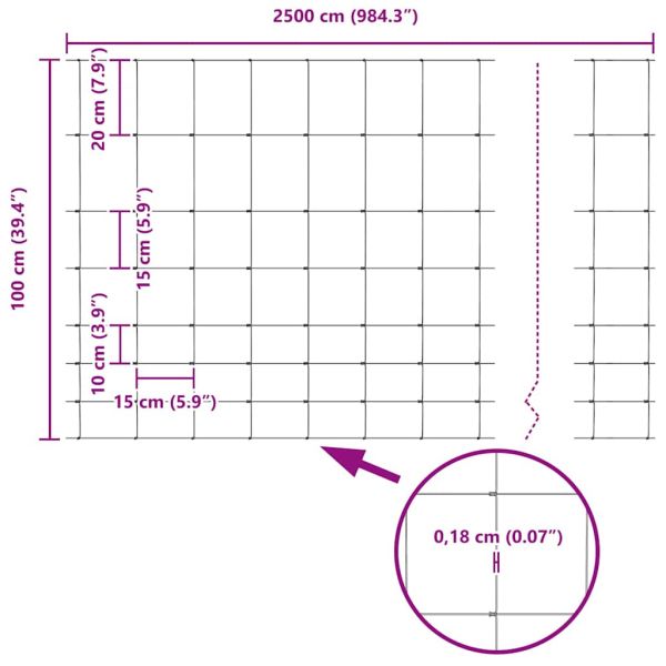 Ограда за пасища Сребрист 25 x 1 m Поцинкована стомана