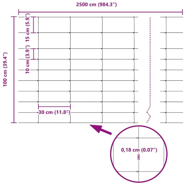 Ограда за пасища Сребрист 25 x 1 m Поцинкована стомана