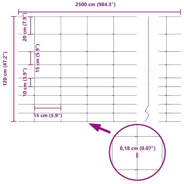 Ограда за пасища Сребрист 25 x 1,2 м Поцинкована стомана