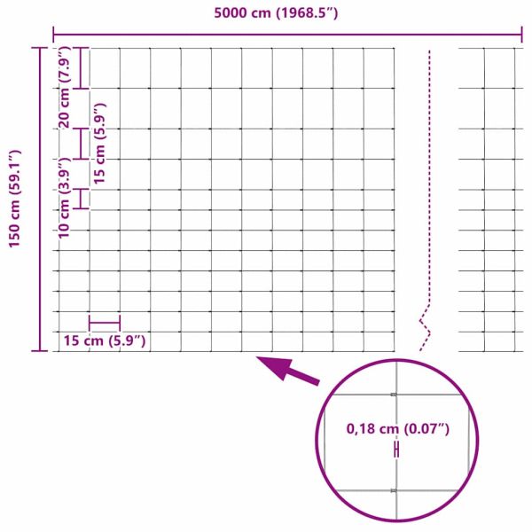 Ограда за пасища Сребрист 50 x 1,5 m Поцинкована стомана