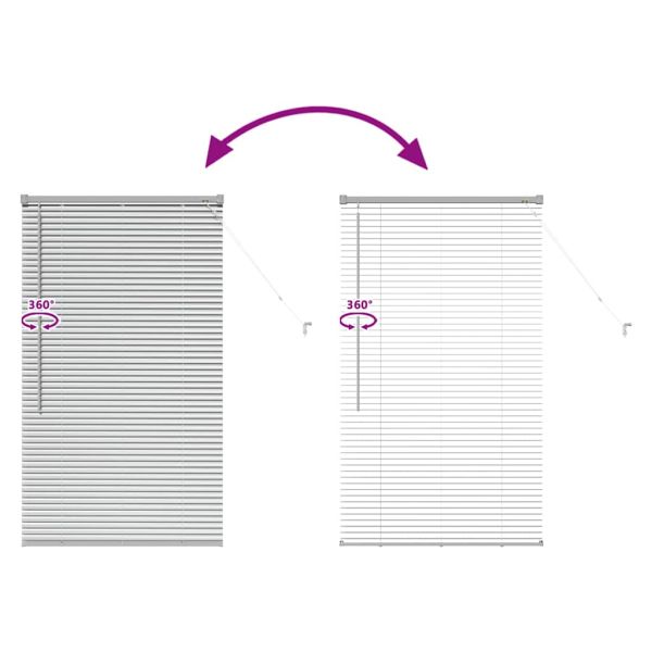 Щора за прозорец С завеси Сребрист Алуминий