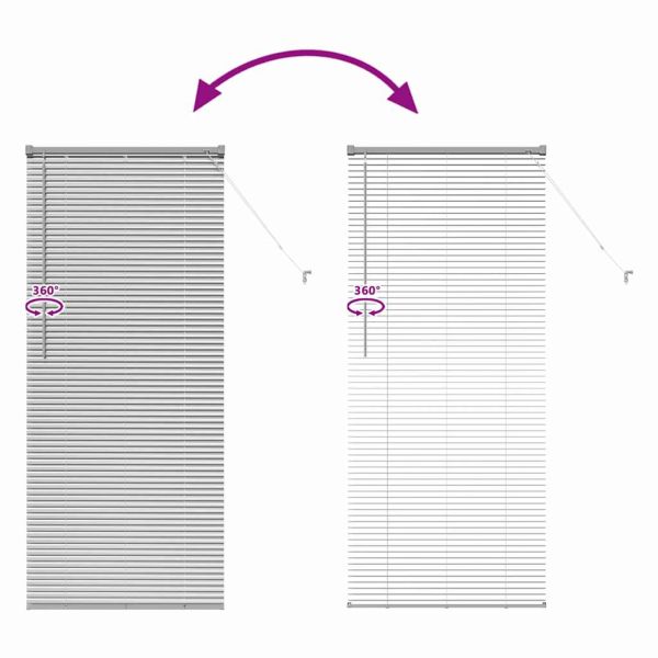 Щора за прозорец С завеси Сребрист Алуминий