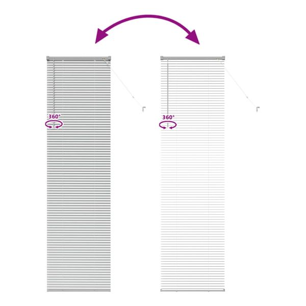 Щора за прозорец С завеси Сребрист Алуминий