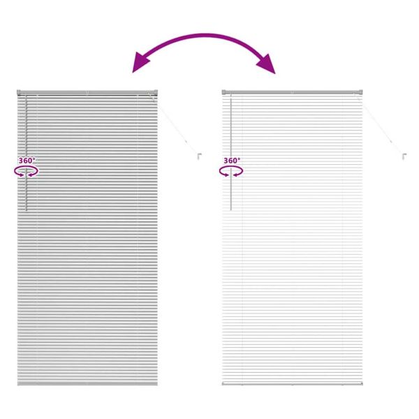 Щора за прозорец С завеси Сребрист Алуминий