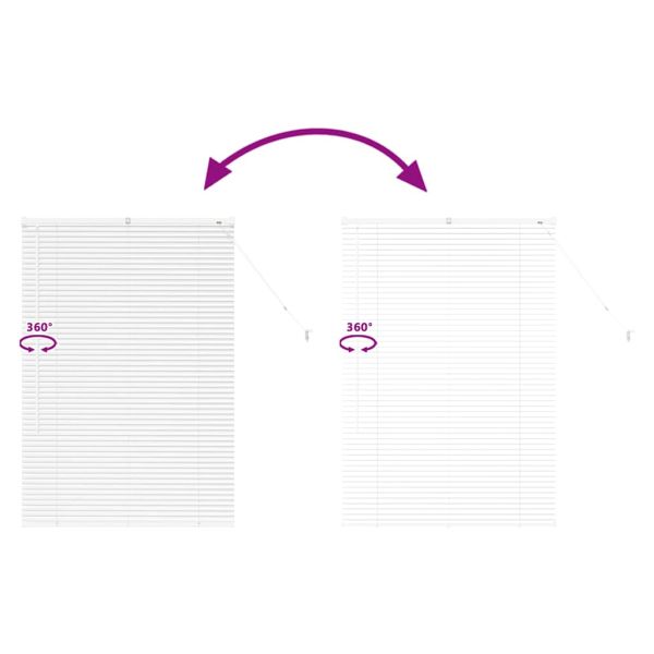 Щора за прозорец С завеси Бяло Алуминий