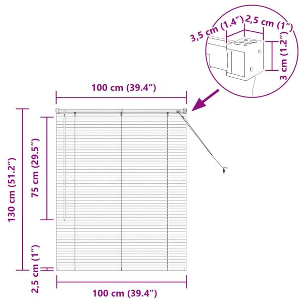 Щора за прозорец С завеси Бяло Алуминий