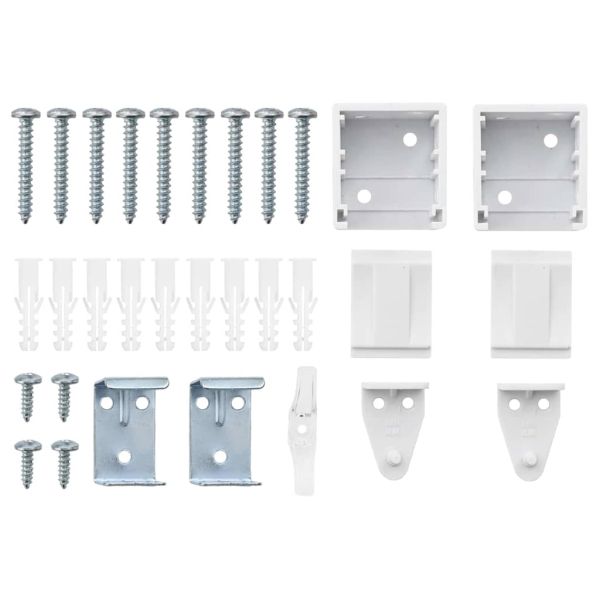 Вертикални щори С завеси Бяло 175 x 160 см Алуминий