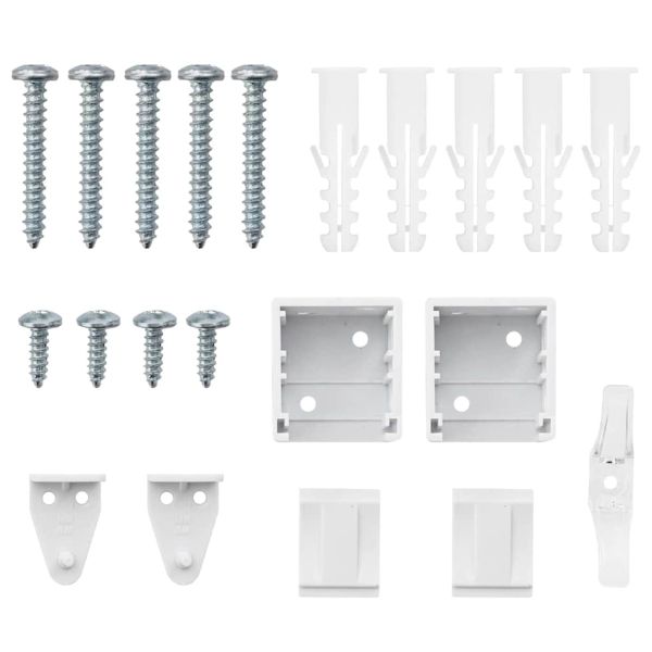 Вертикални щори С завеси Бяло 220 x 55 см Алуминий