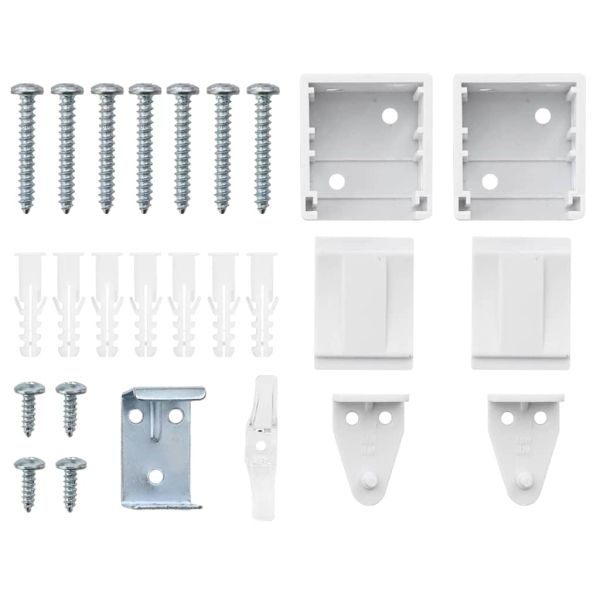 Вертикални щори С завеси Бяло 220 x 100 cm Алуминий